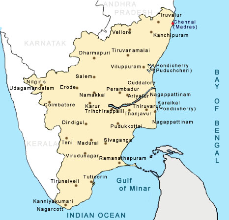 Tamilnadu  on Maps Of Tamilnadu  Tamilnadu Map  Tourist Maps Of Tamilnadu  Tamilnadu