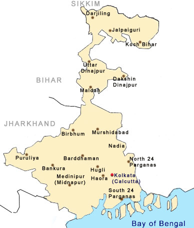 tourist map west bengal
