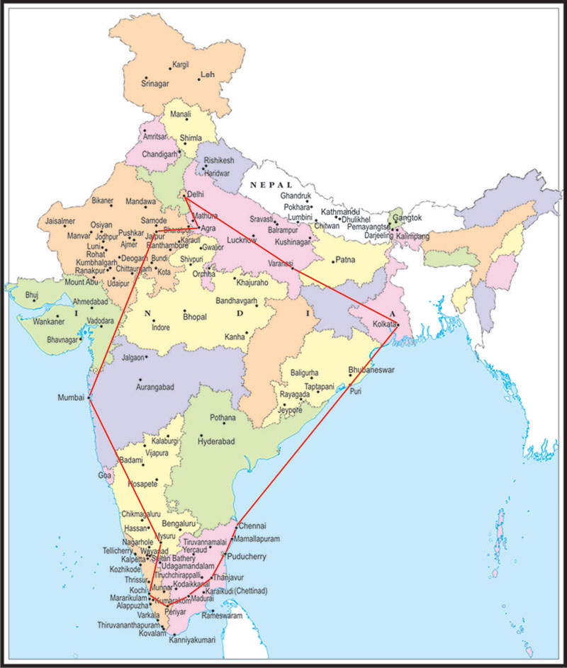 travel routes in india